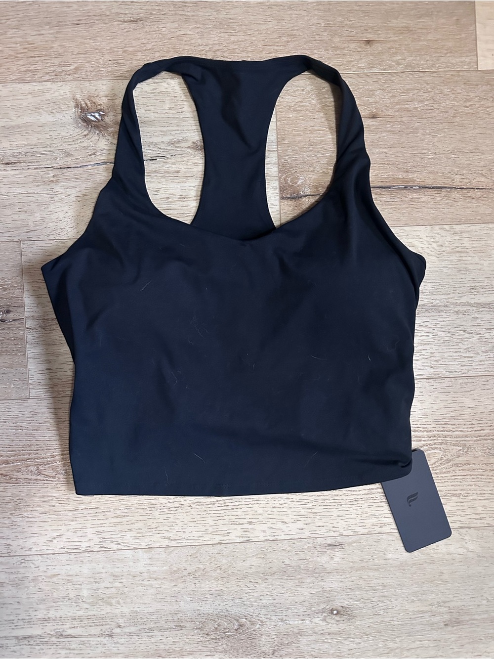 NWT Fabletics Black Racerback Sports Bra Crop Top
